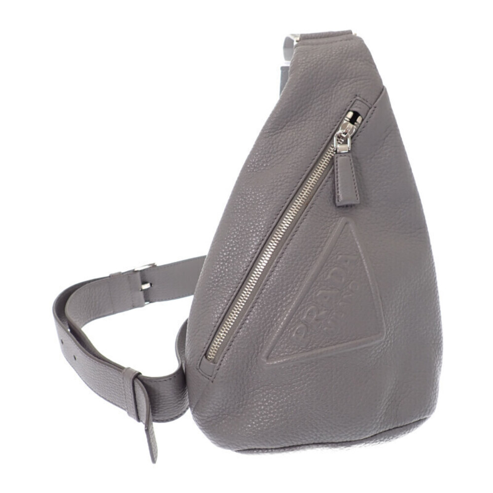 Prada Vitello Daino Body Bag Leather Gray